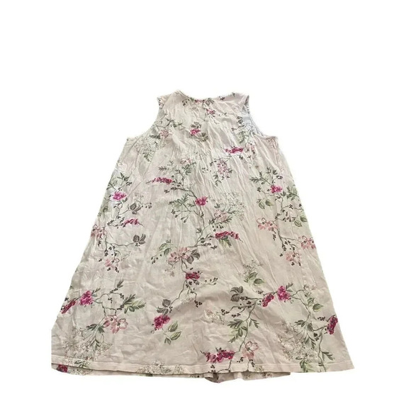 Miss Elaine Women's Cream Sleeveless Crew Neck Floral Top Size Large - Picture 5 of 5